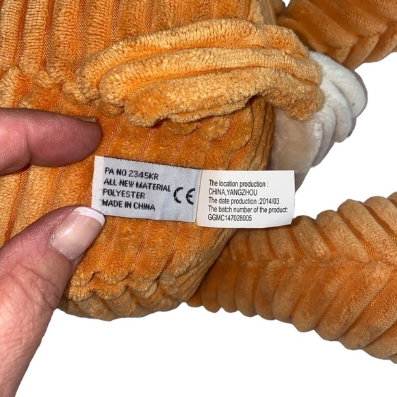 Unipak Giraffe Kordy Corduroy Stuffed Animal Chenille Orange Plush Toy - Picture 6 of 9